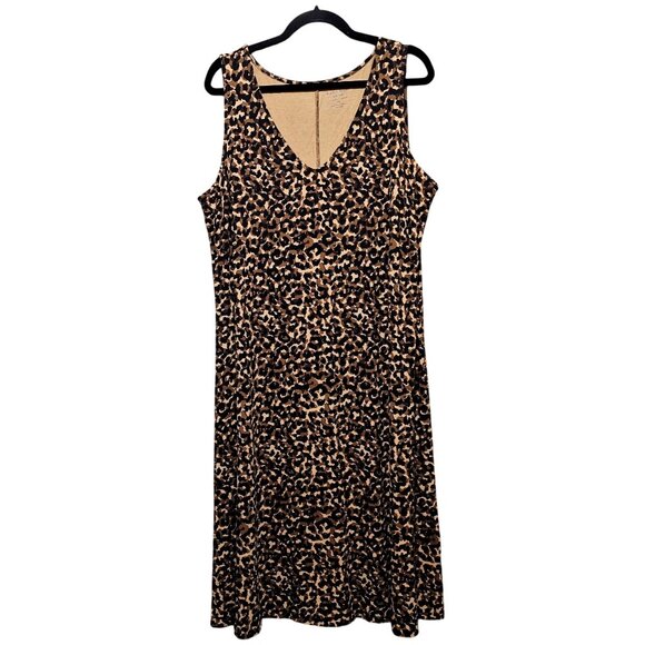 Kate Hill Woman Sleeveless Animal Print Dress 1X - Picture 1 of 8